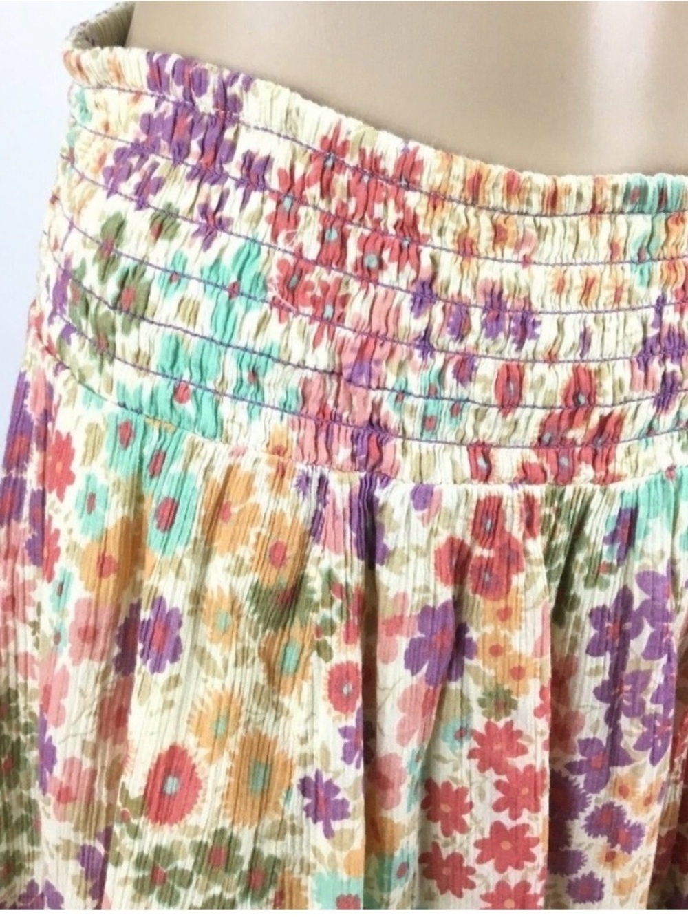 ️☀️ Anthropologie Fei floral skirt Cotton,lined elastic waist size Small - Picture 3 of 8